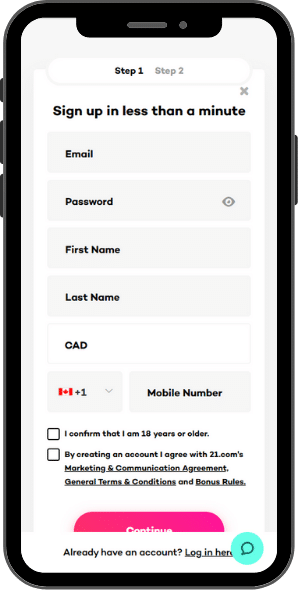 Registration via mobile phone